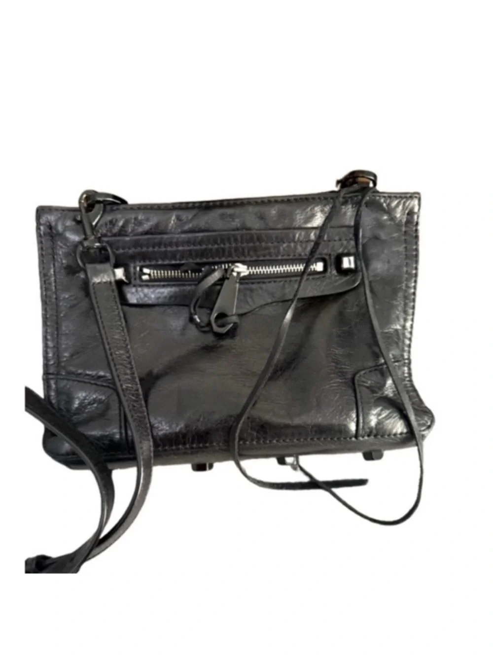 Rebecca Minkoff Convertible Crossbody Bag Leather Purse Black - Picture 13 of 13